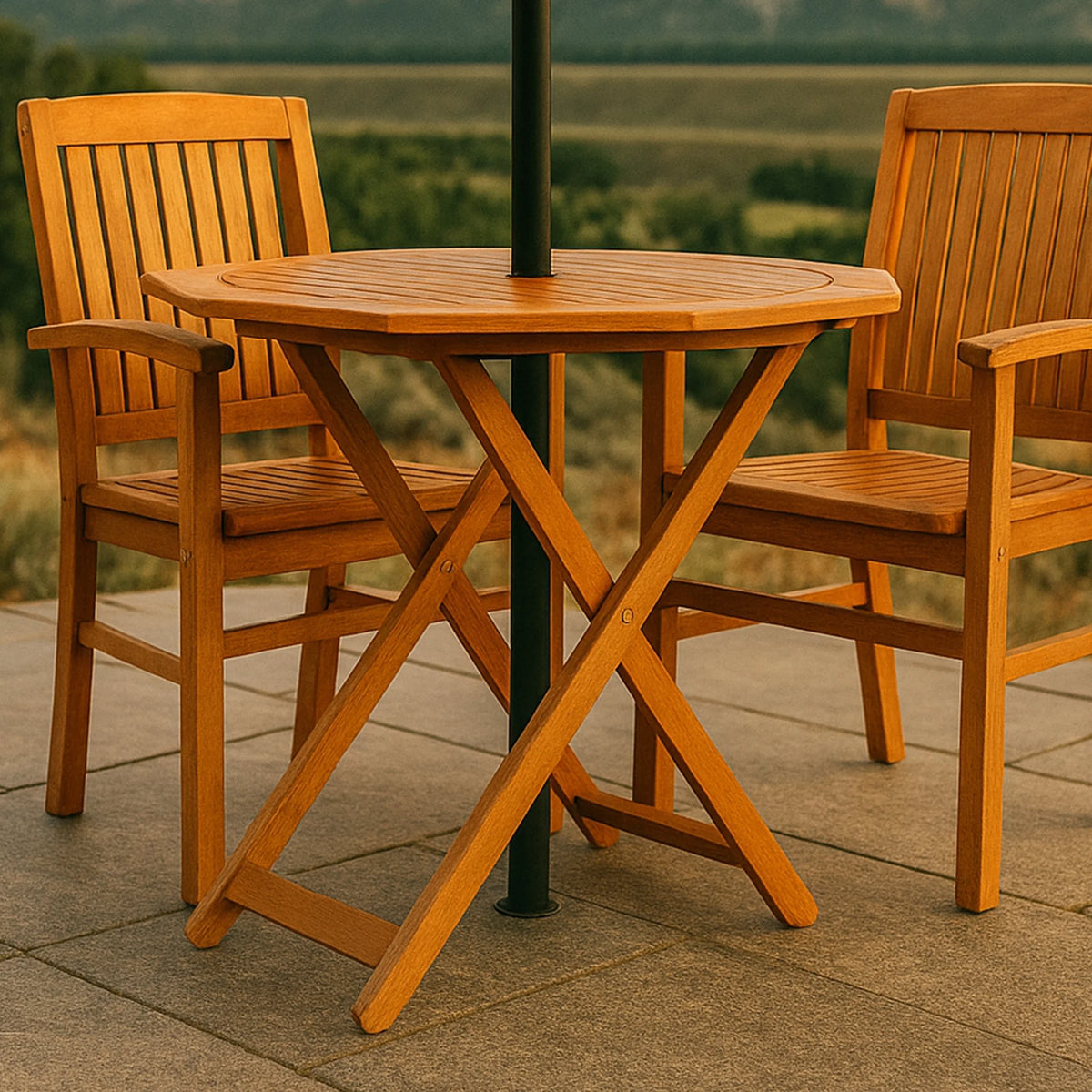 Sunnydaze 35.5" Meranti Folding Octagon Outdoor Dining Table
