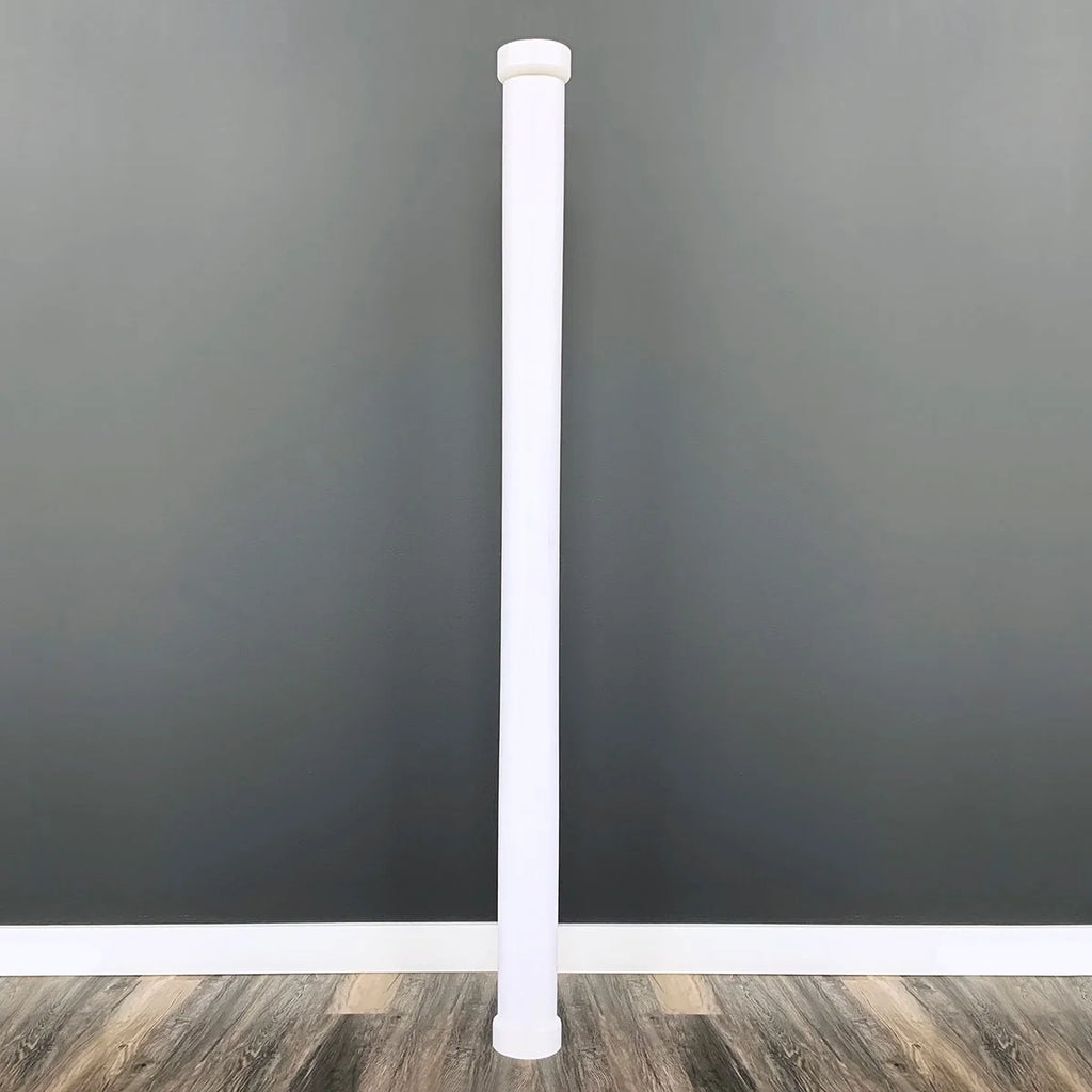 5" x 94" PVC Lally Column Cover with Standard Cap & Base (Wraps round columns up to 4" in diameter)