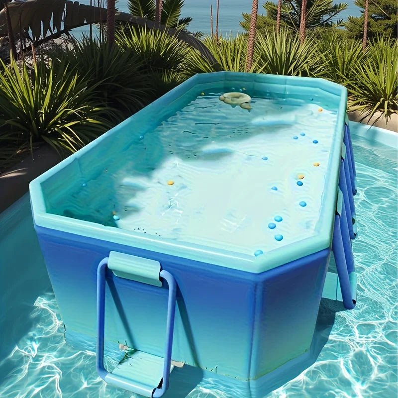 Adult Swimming Pool, Family Large Swimming Pool, Including Multiple Components, Durable PVC Material, Ideal For Outdoor Recreation, Summer Parties, Holidays And Family Gatherings