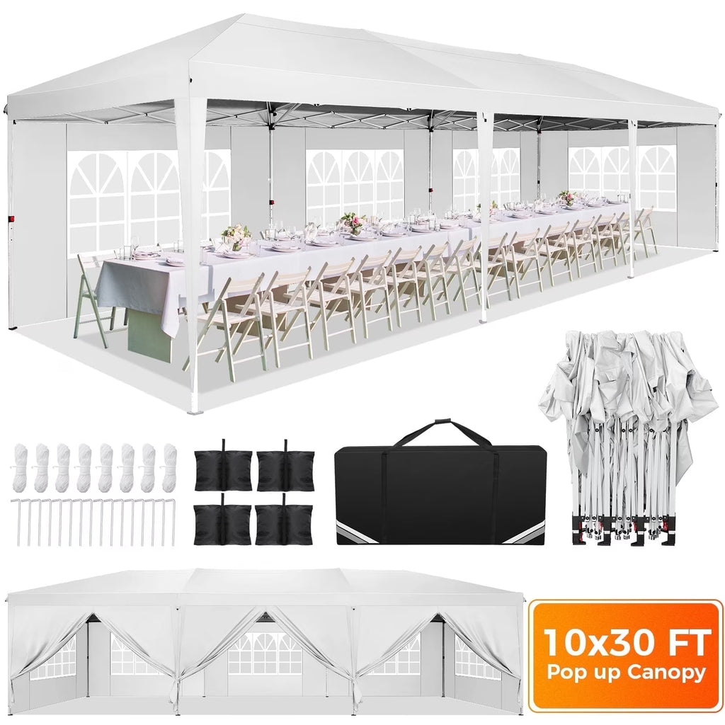 SANOPY 10'x10' EZ Pop Up Canopy Tent Outdoor Party Instant Shelter Portable Folding Beach Canopy with 4 Sandbag & Carrying Bag, Black