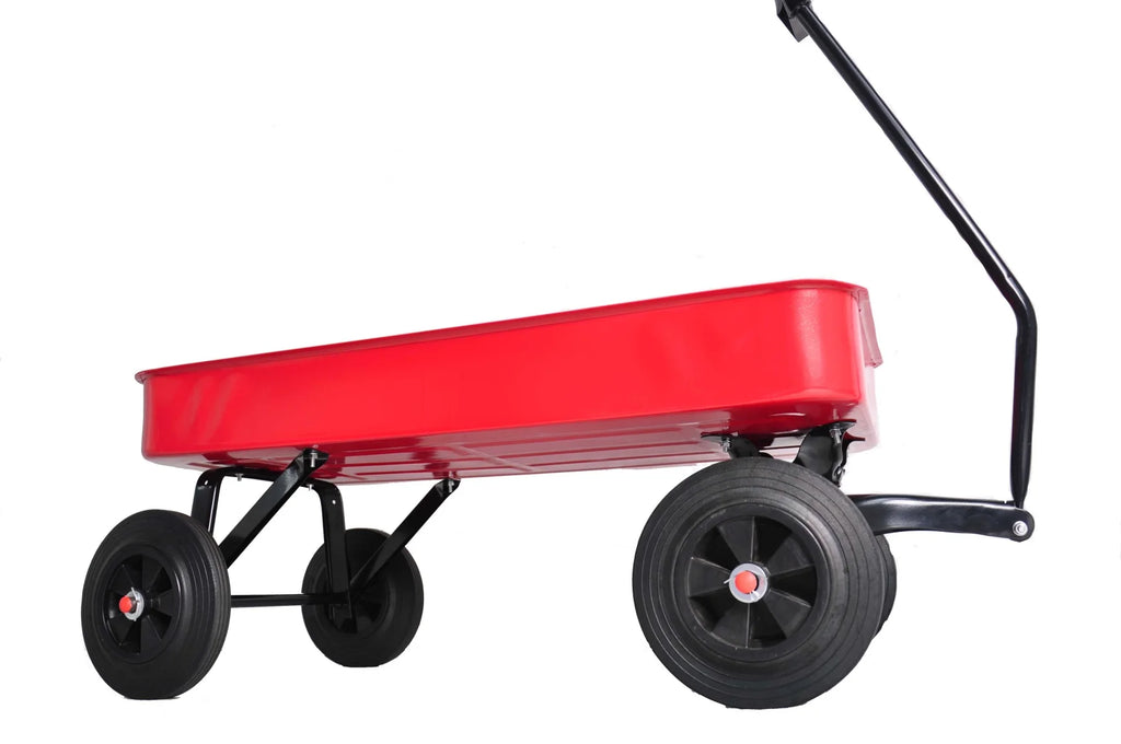 Collapsible Folding Wagon, Push Pull Foldable Beach Wagon Cart with All-Terrain Wheels, Heavy Duty Utility Grocery Wagon for Outdoor Camping Garden Sport Shopping,Pink