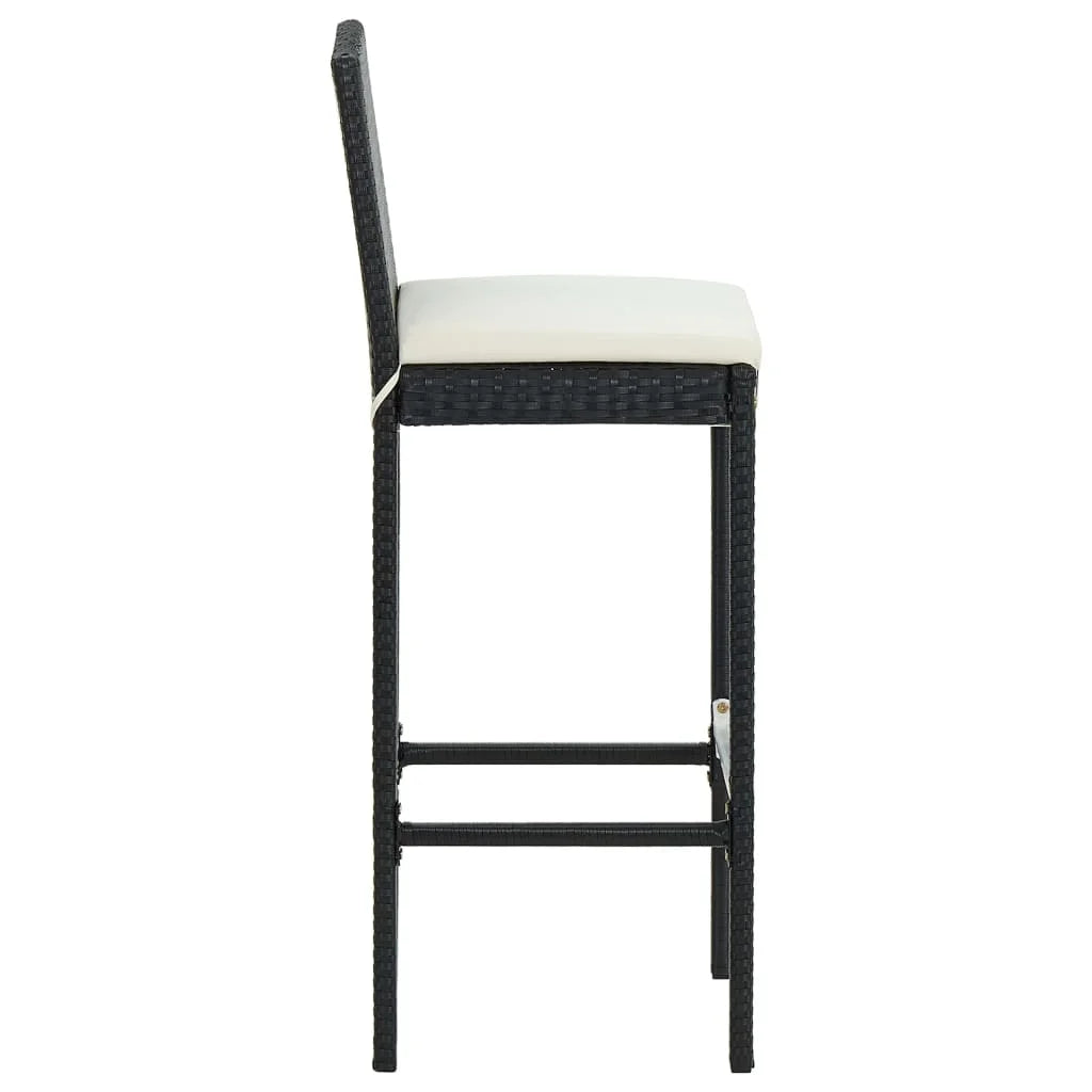 vidaXL Patio Bar Set Outdoor Bistro Set Bar Stool Bistro Table Poly Rattan