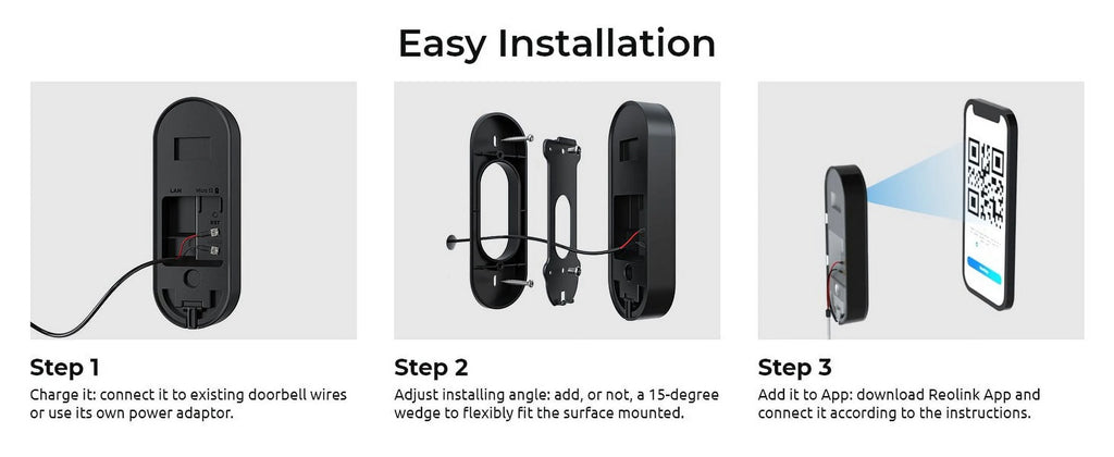 Reolink 5MP Home Doorbell Camera Wired WiFi Video Doorbell Chime, 180�� Motion Human Detection, 2 Way Talk, Local Storage