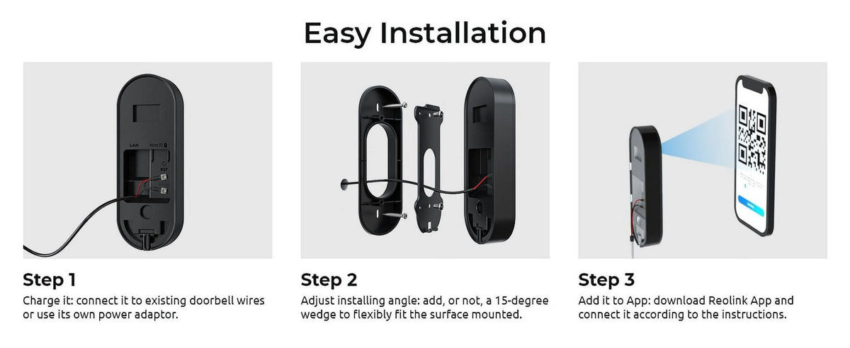 Reolink 5MP Home Doorbell Camera Wired WiFi Video Doorbell Chime, 180�� Motion Human Detection, 2 Way Talk, Local Storage