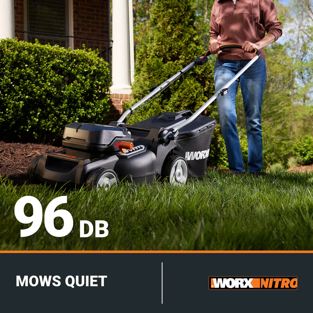 Worx Nitro WG737 40V 16" Cordless Push Lawn Mower with Brushless Motor (Batteries & Charger Included)