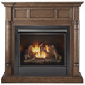 Duluth Forge Full Size Dual Fuel Vent less Gas Fireplace With Mantel - 32,000 BTU, Remote Control, Walnut Model# FDI32R-M-WN