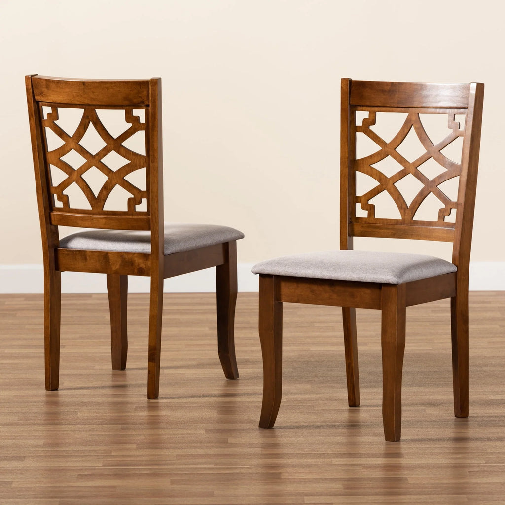 Baxton Studio Mael Dining Chair, Set of 2, Grey