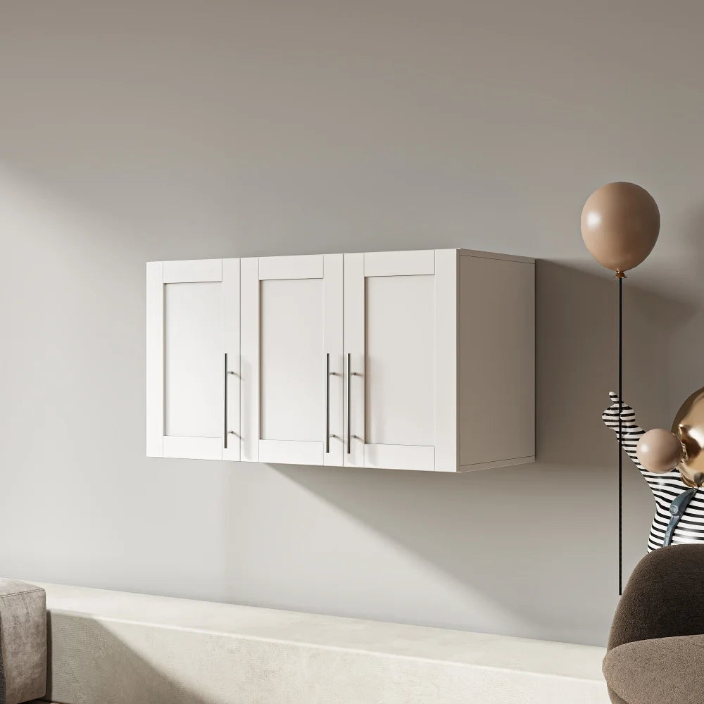 Stackable Wall Cabinet,Solid Wood Storage Cabinet with Adjustable Shelves and Doors,Console Table Side Table for Hallway,Sideboard Buffet Cupboard for Kitchen, 15.75" D x 15.75" W x 70.87" H, White