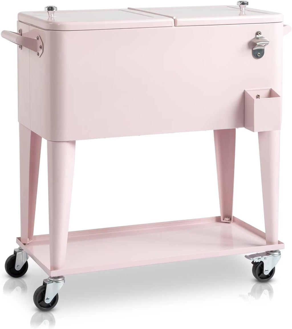 HEYWU 80 Quart Ice Chest Water Cooler with Bottle Opener, Milk White