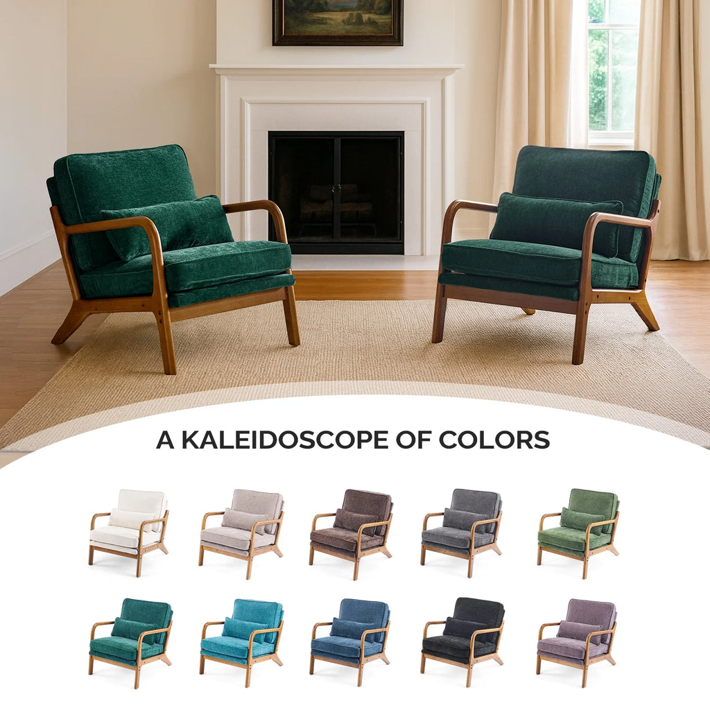 Ktaxon Accent Chair Corduroy Upholstered Armchair, Reading Club Chair with Pillow and Solid Wood Frame for Living Room Bedroom Furniture Off White