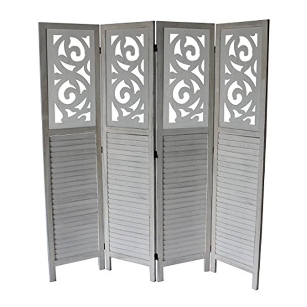Milton Green Stars Clark 4-Panel Room Divider, Gray