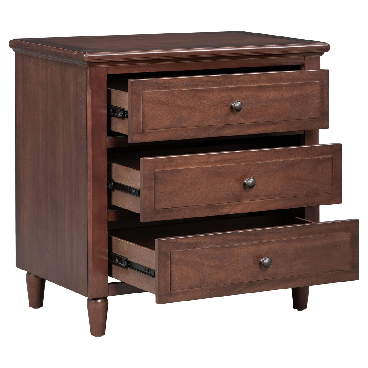 White Nightstand for Bedroom, Atumon Nightstand with 3 Drawers, Wood Bedside Table, Modern Nightstand Furniture for Bedroom, 28"L x 16.9"W x 28"H