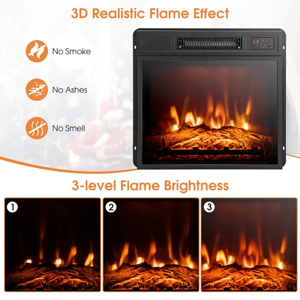 Kadyn Heater,Fireplace, Electric Fireplace, Fireplace Heater,1400W TV Stand Electric Fireplace Mantel with Remote Control-White