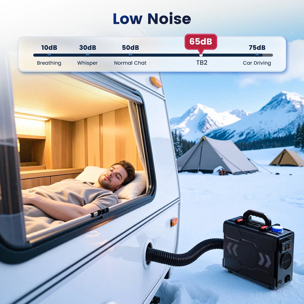 Audew  Diesel Air Heater, TB2  2025 updated 12V 8KW All-In-One Portable Handheld Toolbox with Bluetooth APP Control and adapter for Car Trucks Boat Bus RV Trailer Motor-Homes and Camper