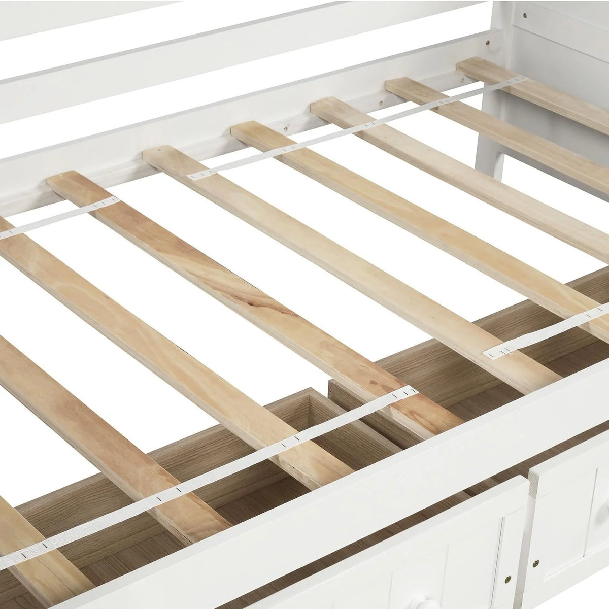 Twin Daybed with 2 Storage Drawers, Indoor Outdoor Sofa Day Bed Frame for Bedroom Living Room, White 78.2x42.3x35.4inch