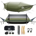 Lay Flat Hammock Tent Camping Hammock Tent with Mosquito Net Hanging Bed Armygreen