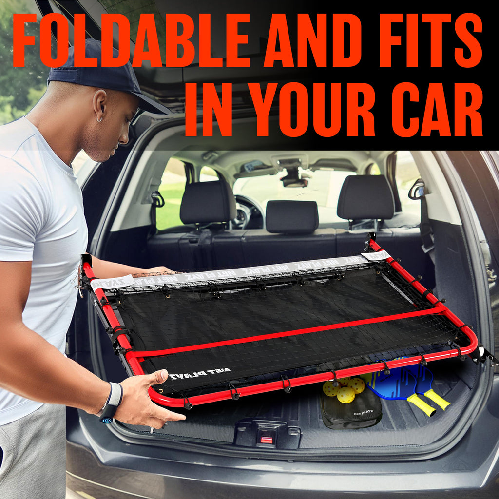 4ft Portable Pickleball Rebounder Training Aid for Pro Player Level 4.0+, Adjustable Angle Easy Setup & Storage - Perfect Your Forehands Backhands Dinks Volleys Accuracy Coordination Kitchen Control