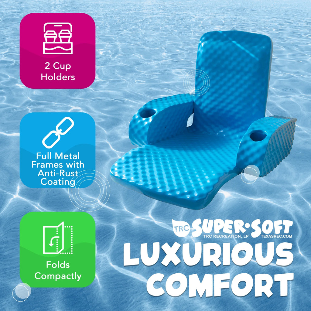 TRC Recreation Baja Folding Armchair Swimming Pool Float, Tropical Teal