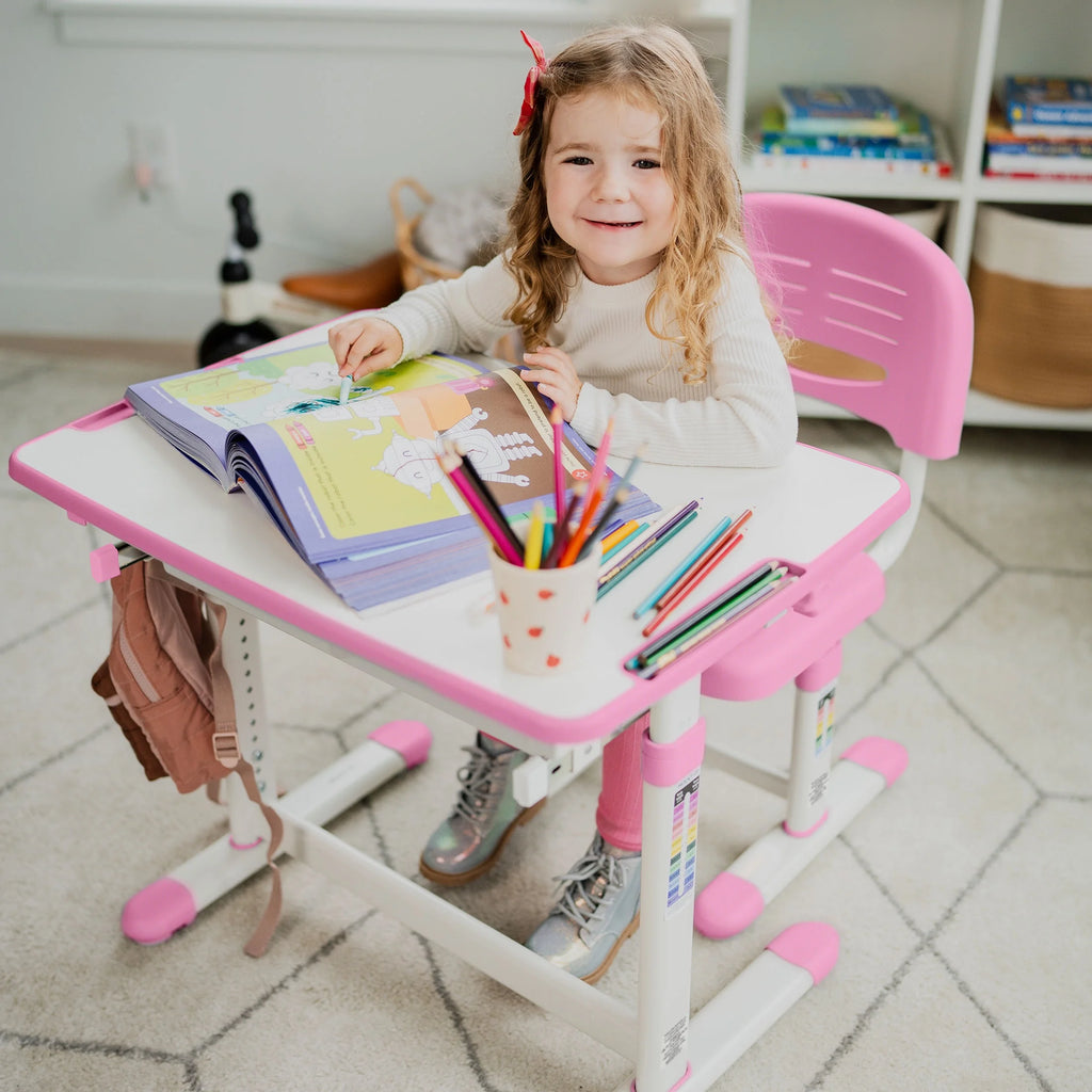 Mount-It! Kids Desk and Chair Set, Blue