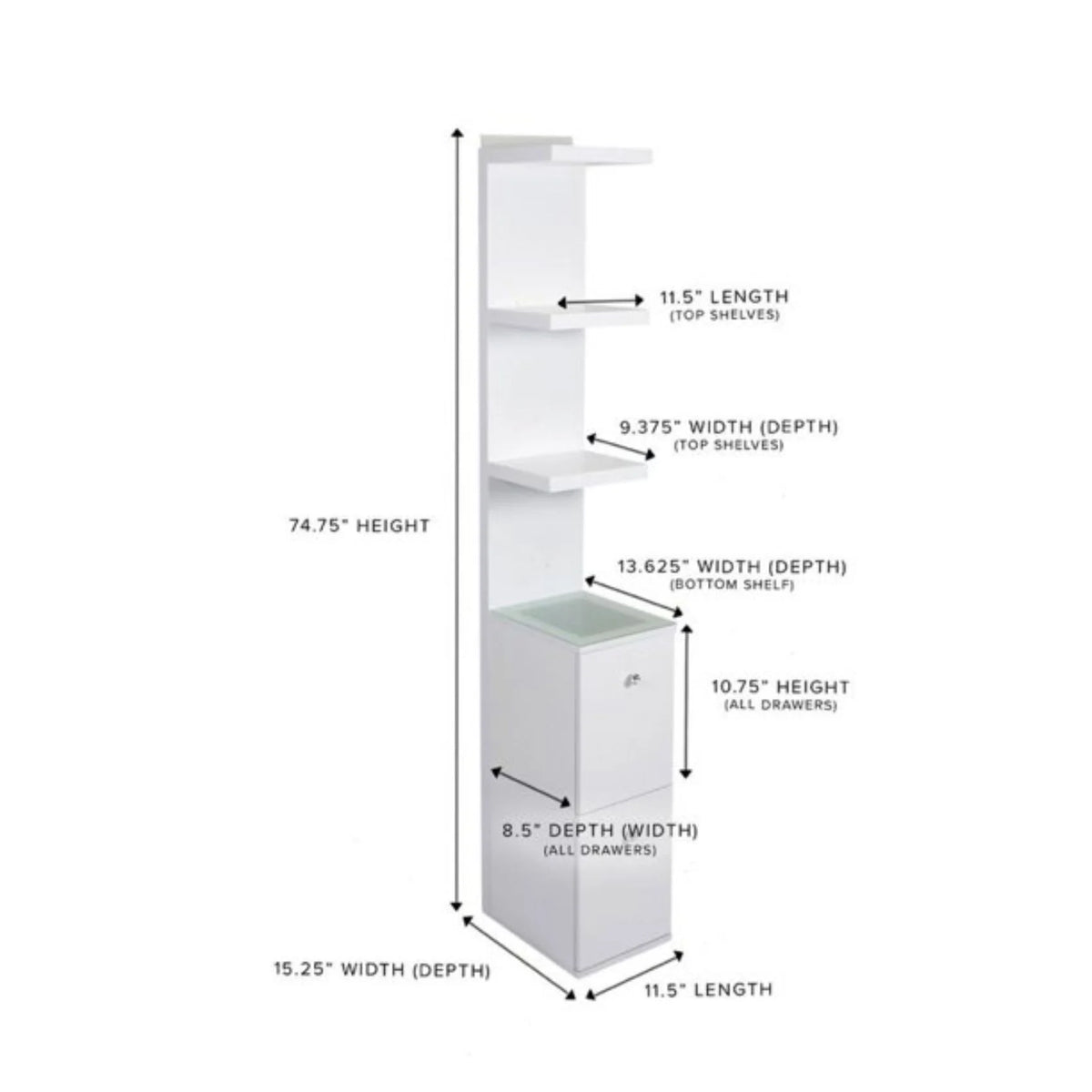 Impressions Vanity Slaystation Natalie Display Shelves with Rack and Storage Cabinet (Light Pink)