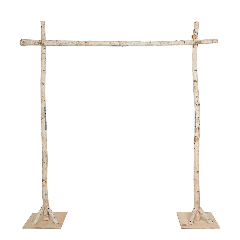 Efavormart 7FT Rustic Square Wedding Arch Wooden Backdrop Stand, Wedding Ceremony Arch - Brown