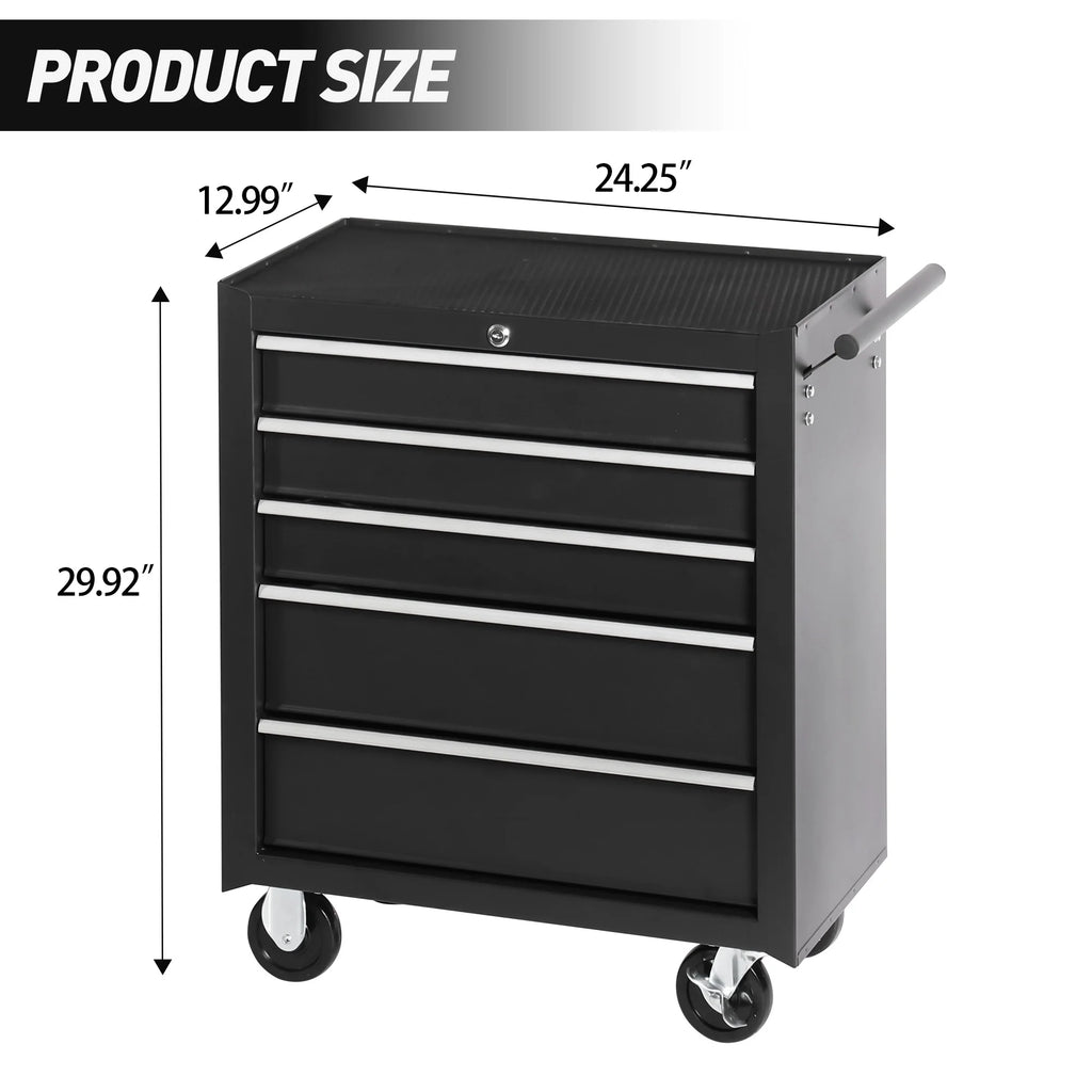 Seizeen Rolling Tool Chest on Wheels, Metal Tool Cart Toolbox Storage Cabinet Organizer W/ 7 Drawers, Red
