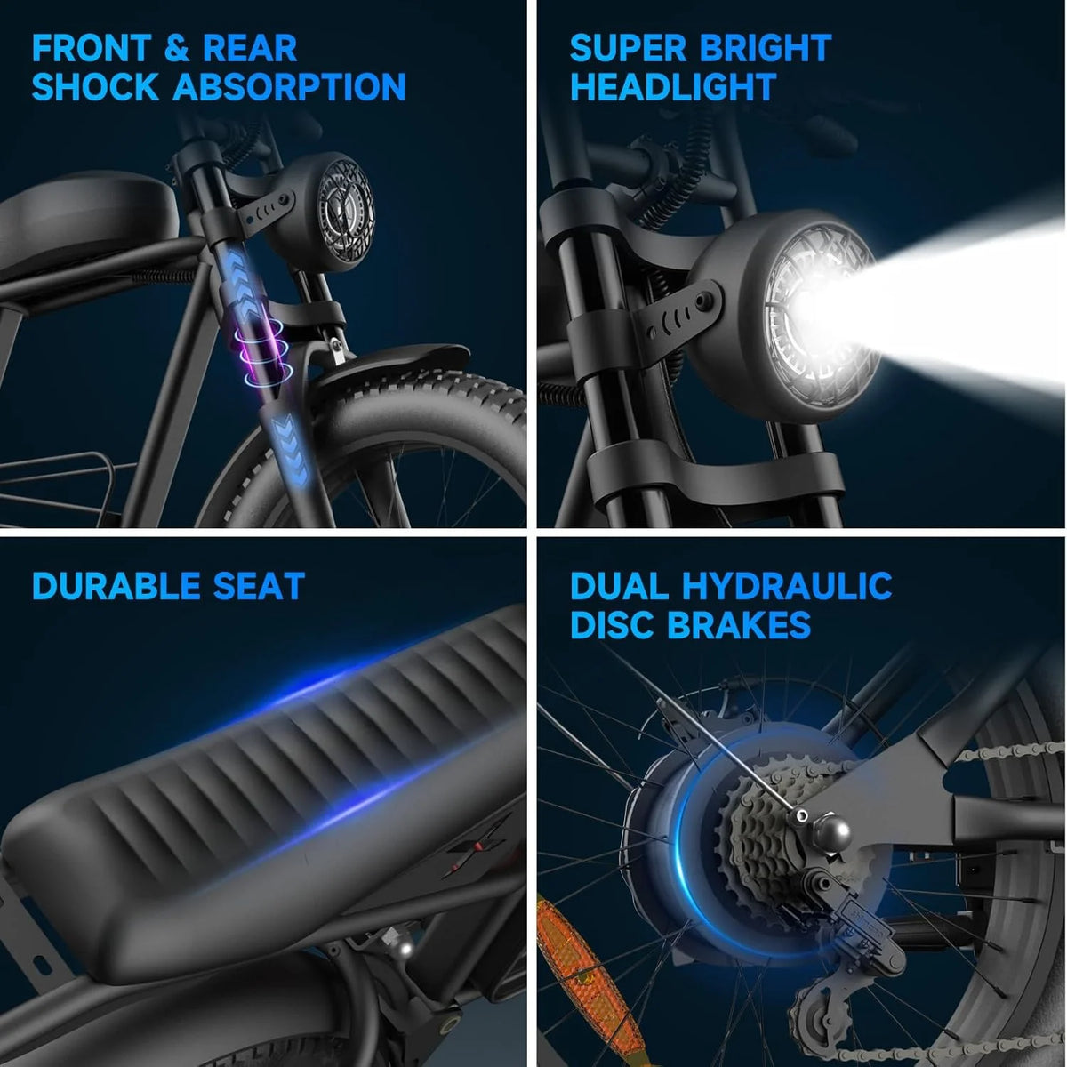 Electric Bike for Adults with 1500W Peak Motor,Max 35MPH & 56Mile��Moped ebikes with 18.9AH Battery,20" Fat Tire Commuting Off Road Mountain Ebike��Max 550LBS,UL2849 Certified