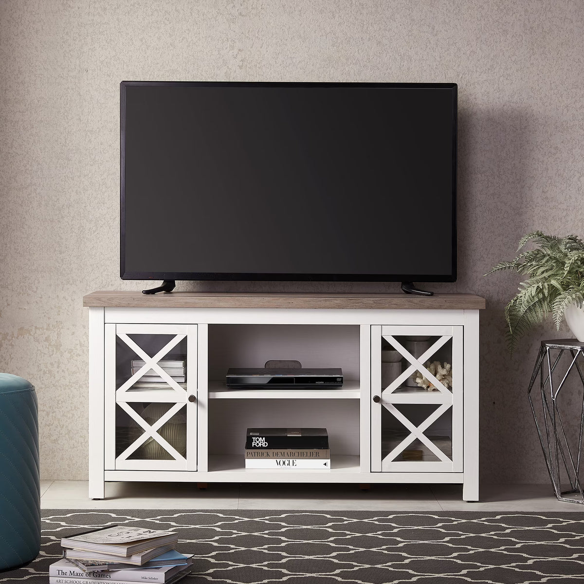 Evelyn&Zoe Colton TV Stand for TV's up to 55", White