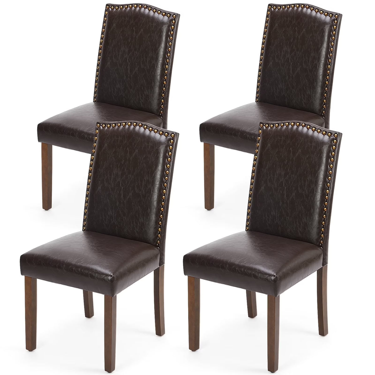 EDX Dining Chairs Set of 2, Parsons Chairs with Nailhead Trim and Wood Legs