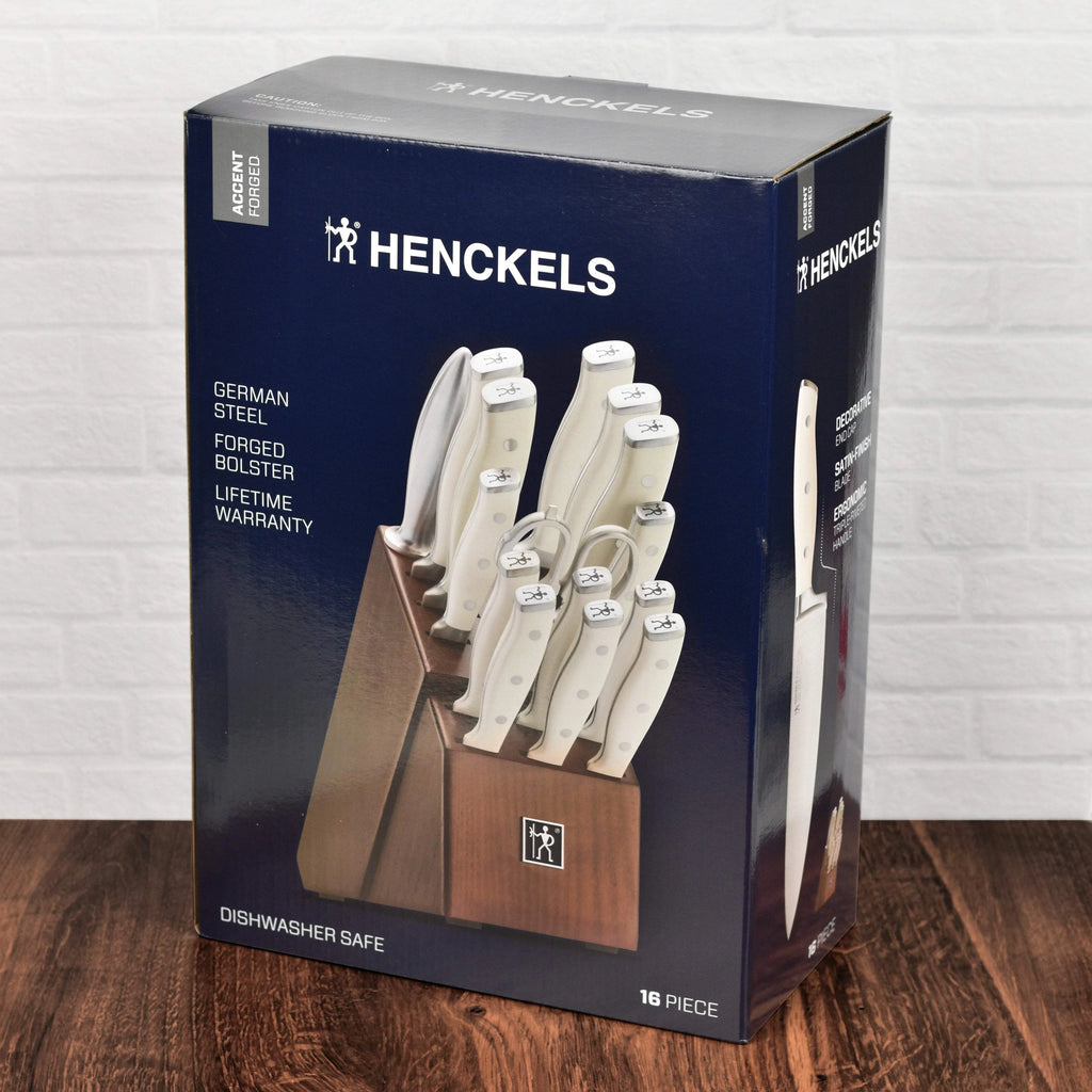 Henckels Forged Accent 16 Piece Off-White Knife Block Set