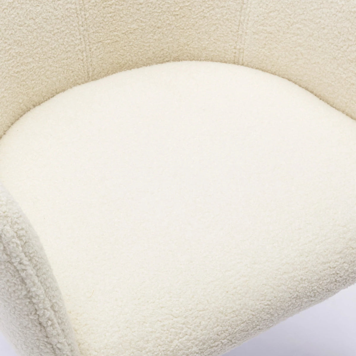 Zesthouse Teddy Sherpa Dining Chairs Set of 2, Modern Boucle Fabric Small Accent Armchairs, Leisure Chairs for Living Dining Room, Cream