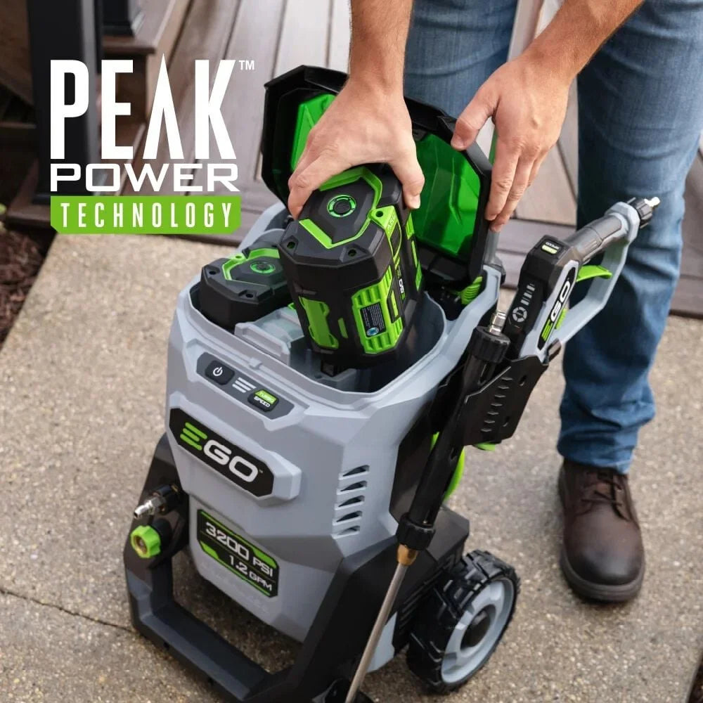 Ego Power+ 3200 Psi 1.2 Gpm Battery Powered Cold Water Pressure Washer With 5 Spray Nozzles Bare Tool