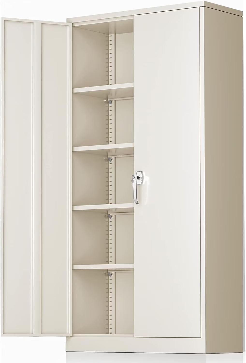 SOLAURA 72 Inches Tall Metal Garage Storage Cabinets, Lockable Storage Cabinet with Doors and Adjustable Shelves for Office, Home, Shops, Garage, Black
