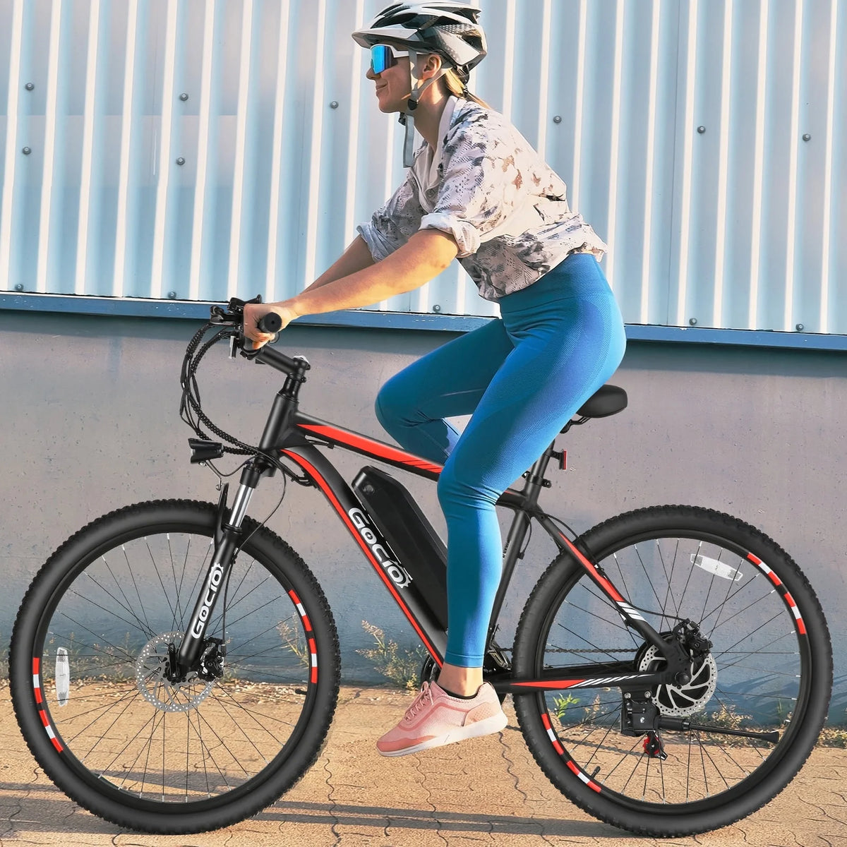 Gocio 26" Electric Bike for Adults, 500W Electric Mountain Bike, 48V 7.8Ah Removable Battery, Ebike with Front Fork Suspension, 21 Speed, UL 2849