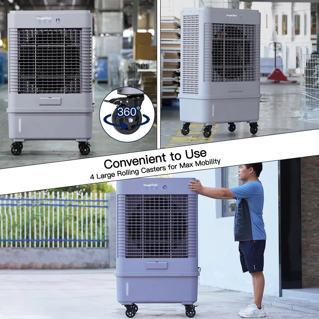 YougetTech 37'' Portable 3000CFM Evaporative Air Cooler