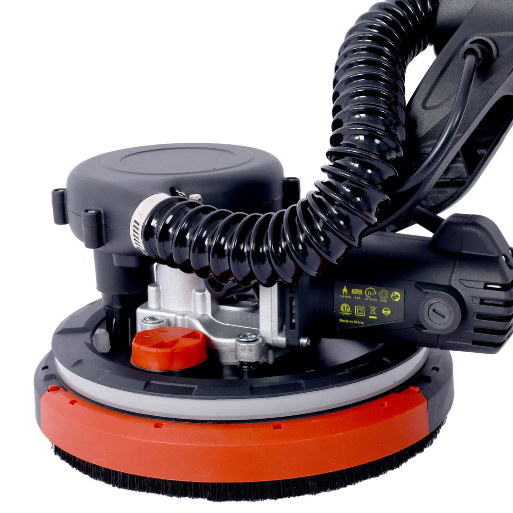 Electric Drywall Sander with Vacuum, 780W Power Sander for Drywall Dustless Floor Sander with Variable Speed 900-1800RPM, LED Light, Extendable, Foldable Handle, 4M Power Cable, Yellow+Black