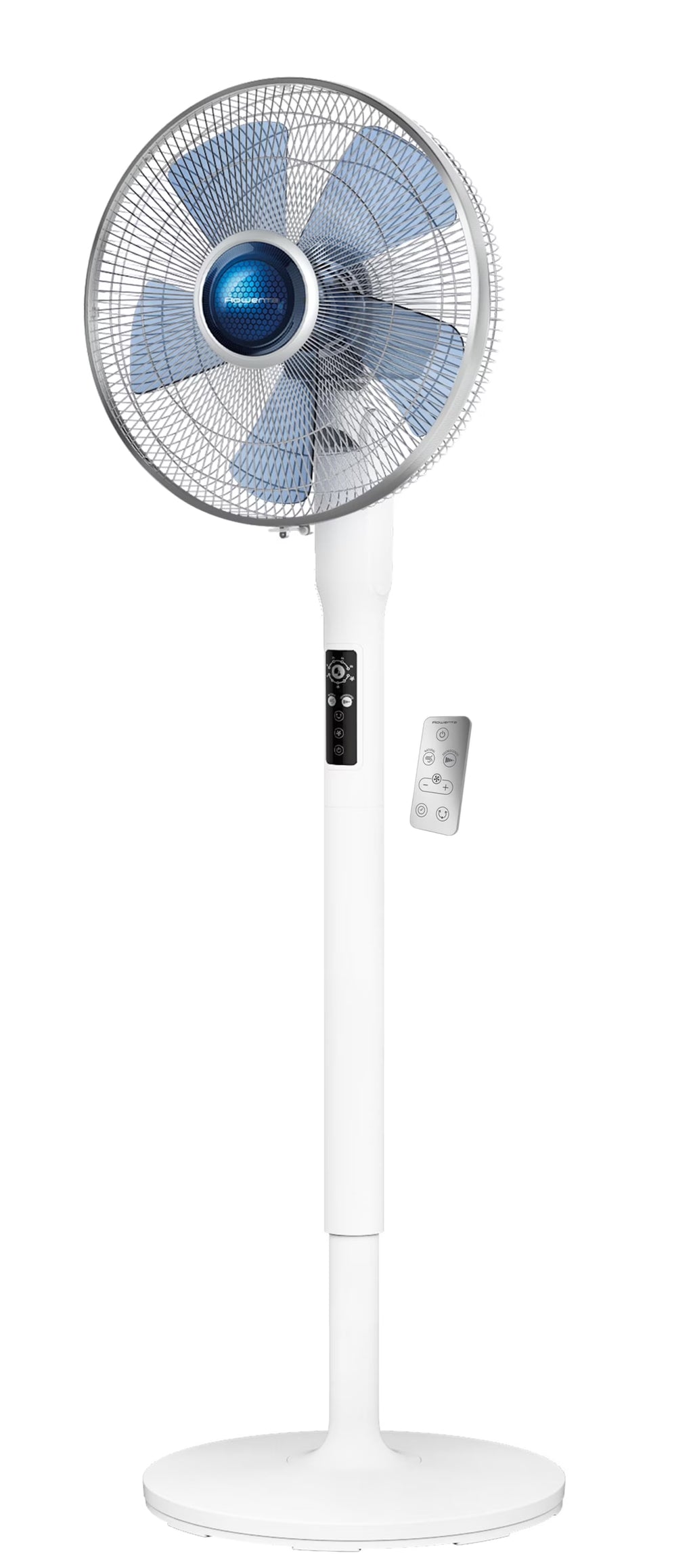 Rowenta Turbo Silence Standing Floor Fan with Remote, 53 Inch, Portable, 5 Speeds, VU5670