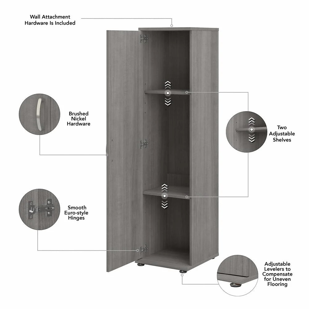 Universal Tall Narrow Storage Cabinet in Platinum Gray - Engineered Wood