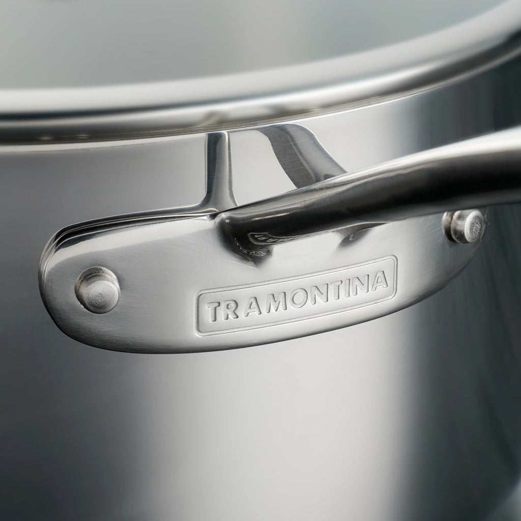 Tramontina 14-Piece Tri-Ply Clad Stainless Steel Cookware Set, with Glass Lids