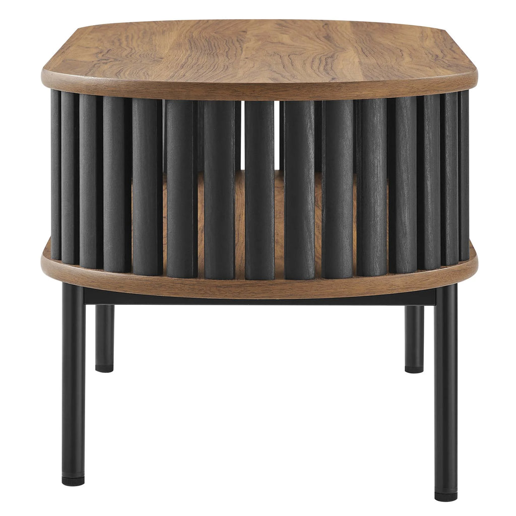 Modway Fortitude Wood Coffee Table in Walnut Black