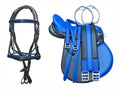 13" Challenger English PONY All-Purpose Saddle 6 Pcs Riding Gift Set Blue 803SDRB