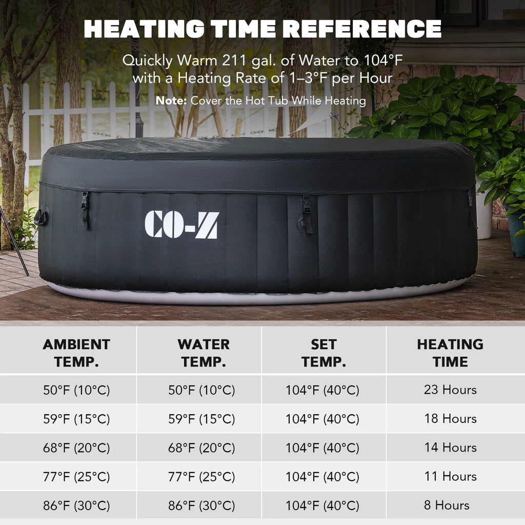 CO-Z 6ft Inflatable Hot Tub Pool with Massage Jets, Green