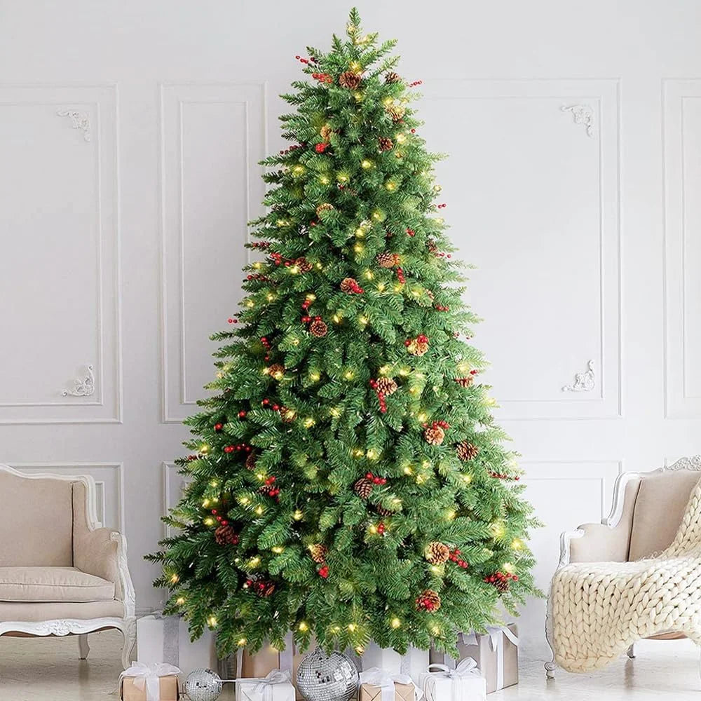 Jostyle 4.5FT Pre-Lit Christmas Tree, Decorated with 300 Clear Lights and Realistic 516 Thicken Tips