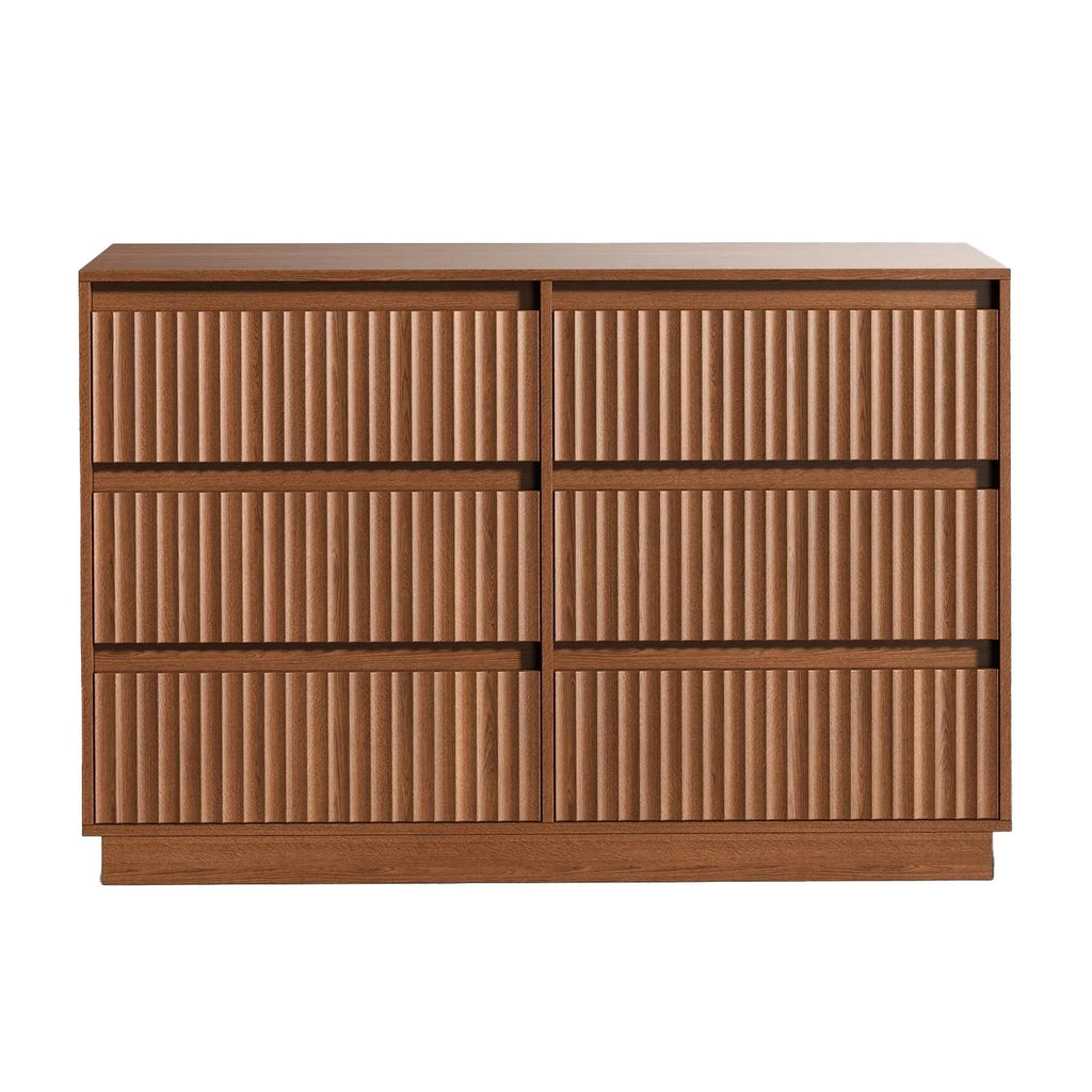 Wood Dresser, 6 Drawer Dresser for Bedroom, Modern Chest of Drawers with Deep Drawers Waterproof Living Room, Hallway, Entryway