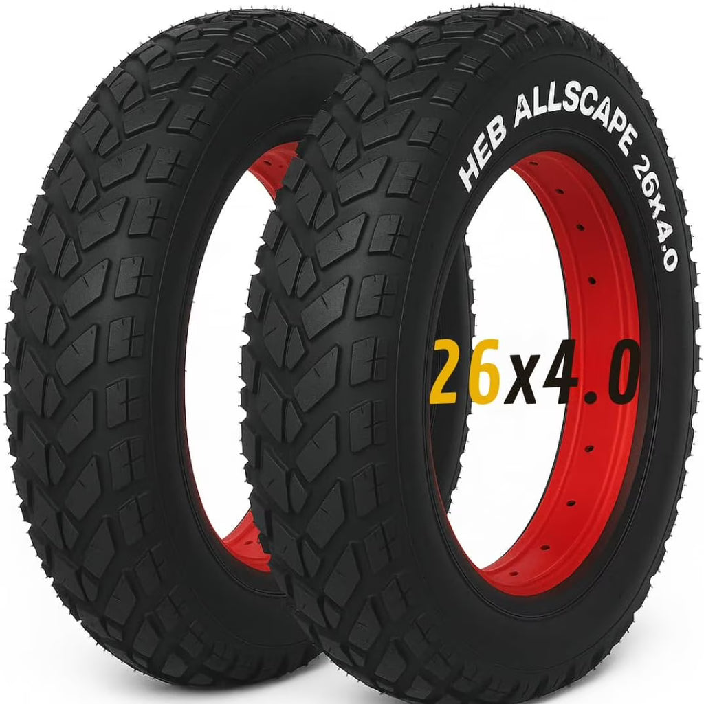 HEB ALLSCAPE Heavy Duty 20x4 Bike Tire + Tube - Includes 2 Tires for Optimal Performance