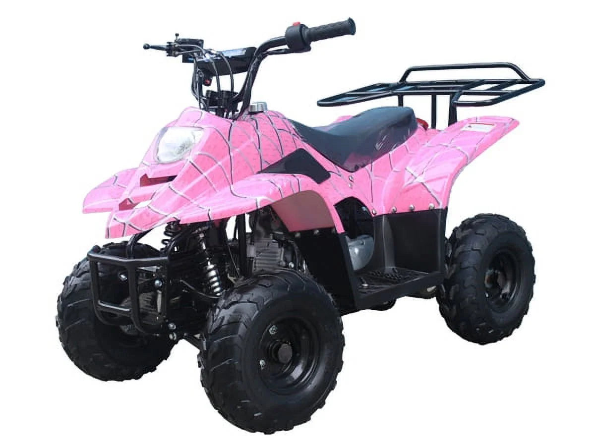 HHH Upgraded  110cc ATV Boulder Gas 110cc ATV Quads Youth ATV Quad ATVs Fully Automatic Children 4 Wheeler  ( Black color  )
