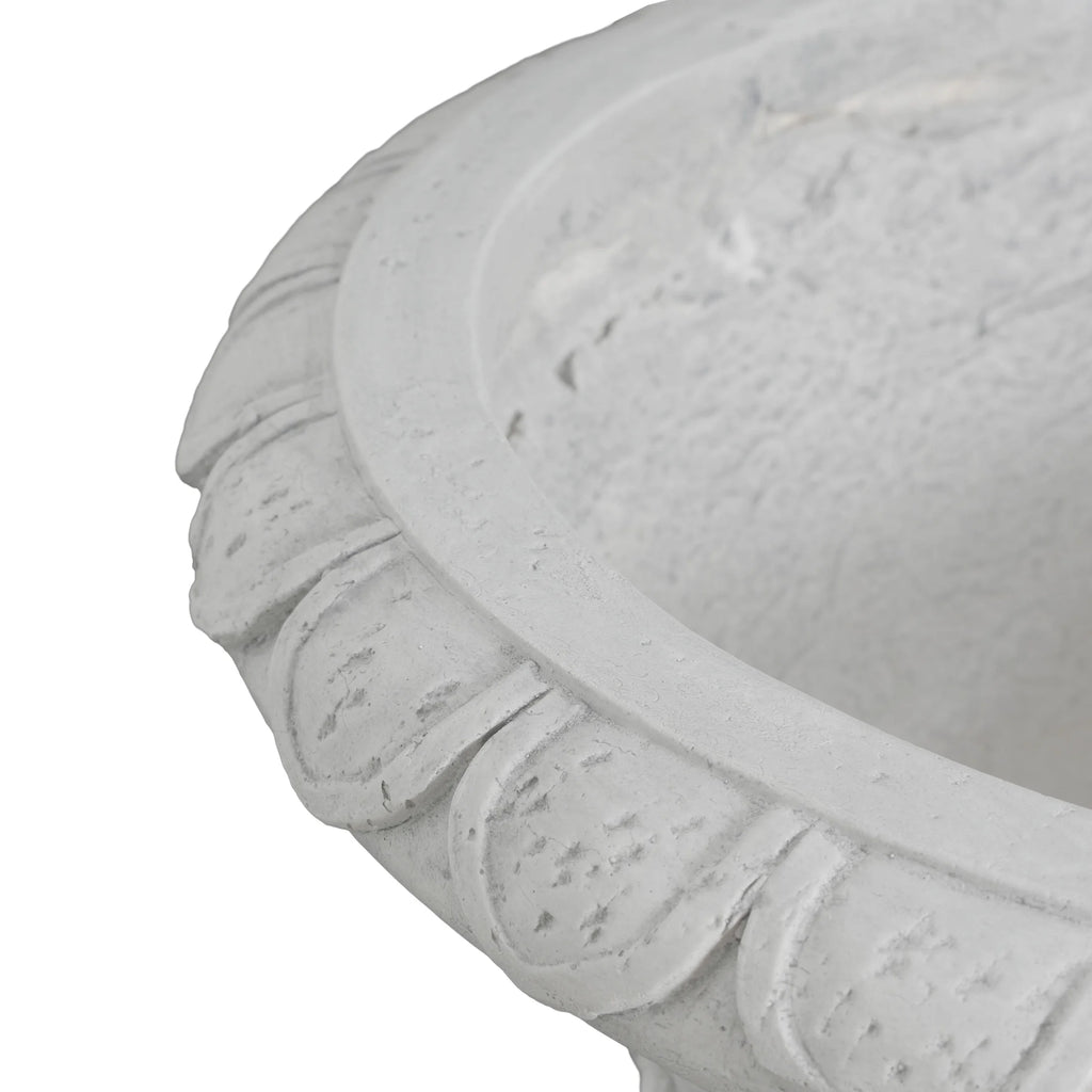 Christopher Knight Home 23.75" MGO Garden Urn Planter with Drainage Hole, Classic Outdoor Pot, Light Gray, Set of 2