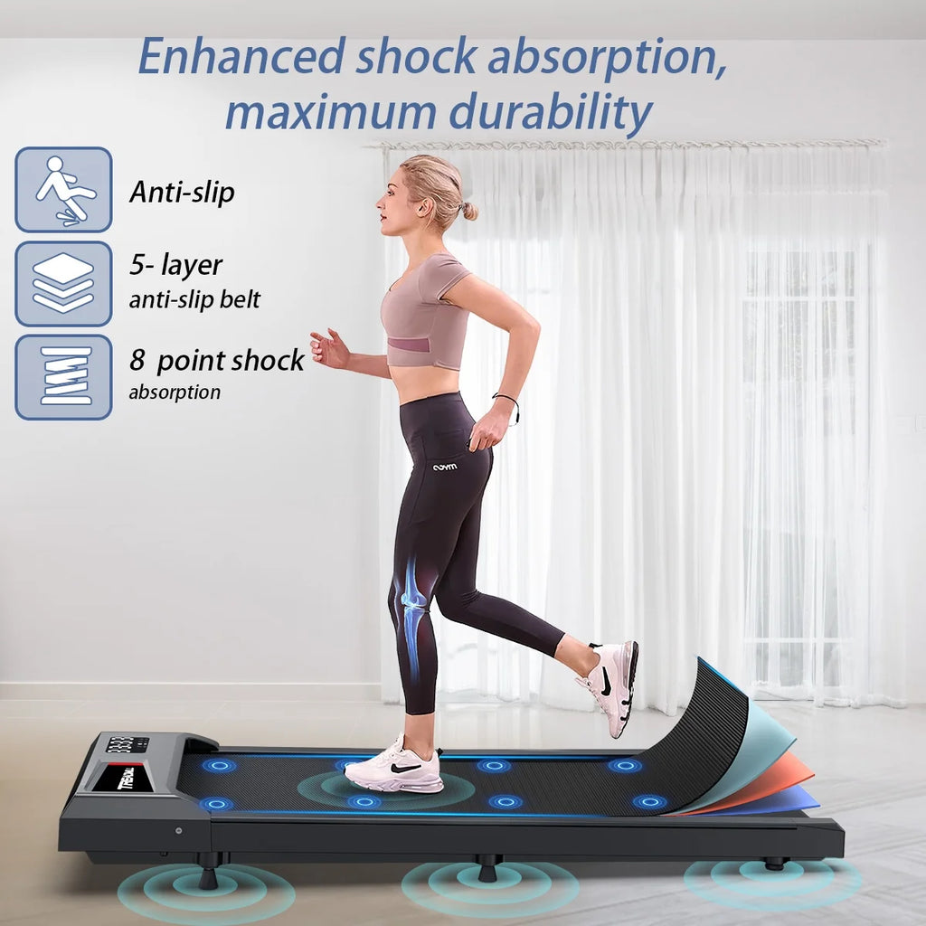 Walking Pad Treadmill,YZRUN Under Desk Treadmill 2.5 HP Portable Treadmills for Home, 265 lbs Capacity (Black Red)