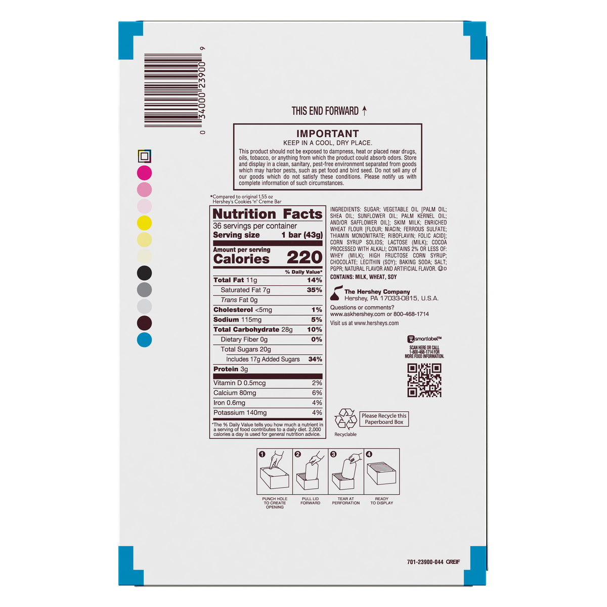 Hershey's, Cookies N' Creme, 1.55 oz, 36-count