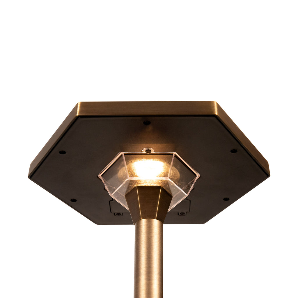 VOLT Premium Solid Brass Outdoor Solar Path Lights, 2-pack